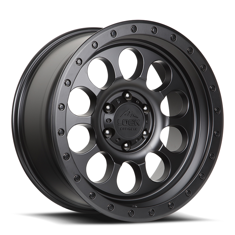 20x9 Lock Off-Road 50Cal Matte Black With Matte Black Ring Wheel 6x5.5 (-12mm)