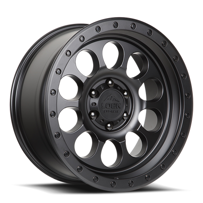 17x9 Lock Off-Road 50Cal Matte Black With Matte Black Ring Wheel 6x135 (0mm)