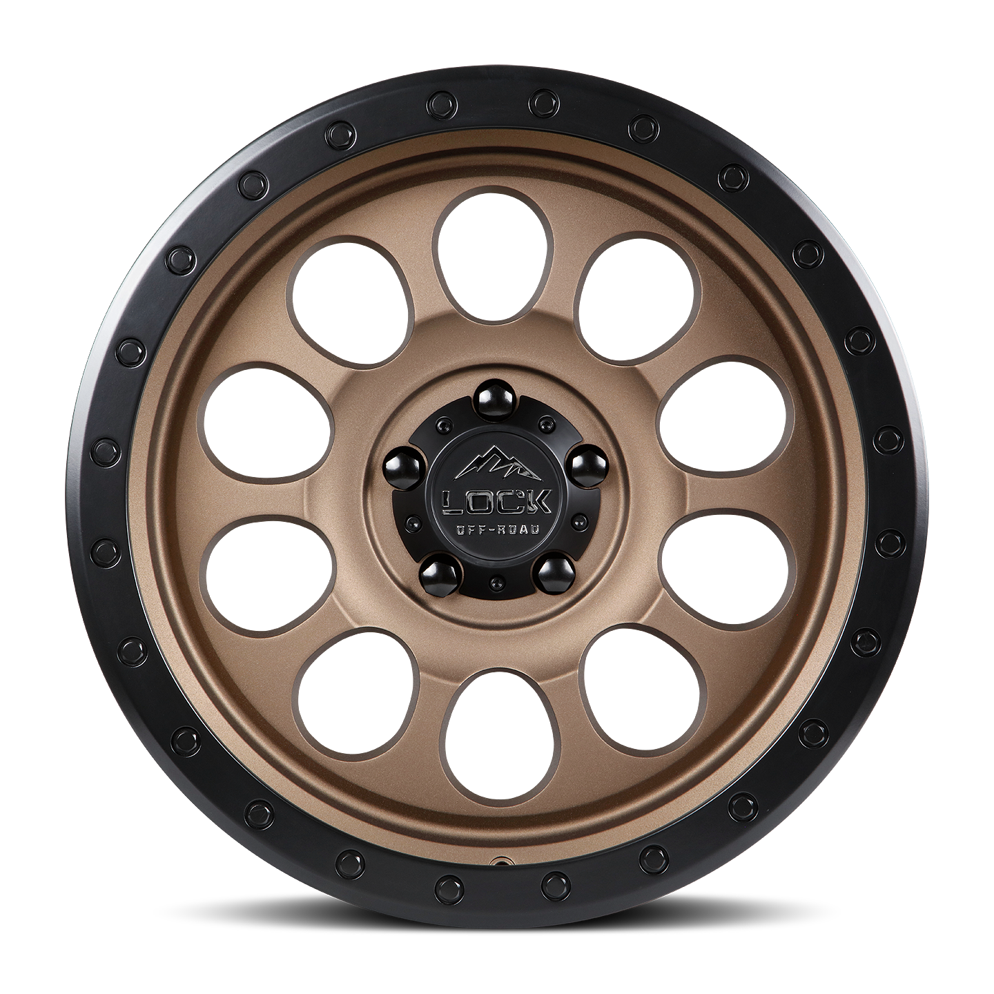 20x9 Lock 50Cal Matte Desert Bronze W/ Matte Black Ring Wheel 6x5.5 (0mm)