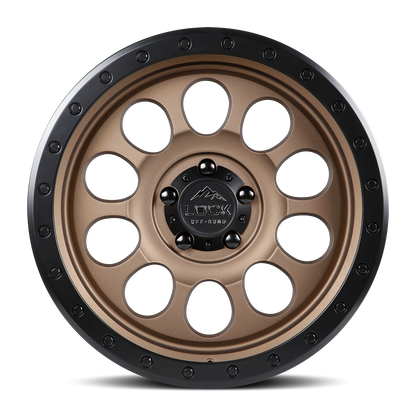 20x9 Lock 50Cal Matte Desert Bronze W/ Matte Black Ring Wheel 6x5.5 (-12mm)
