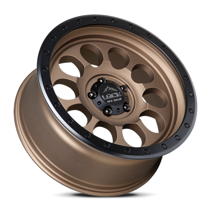 17x9 Lock 50Cal Matte Desert Bronze W/ Matte Black Ring Wheel 6x5.5 (0mm)