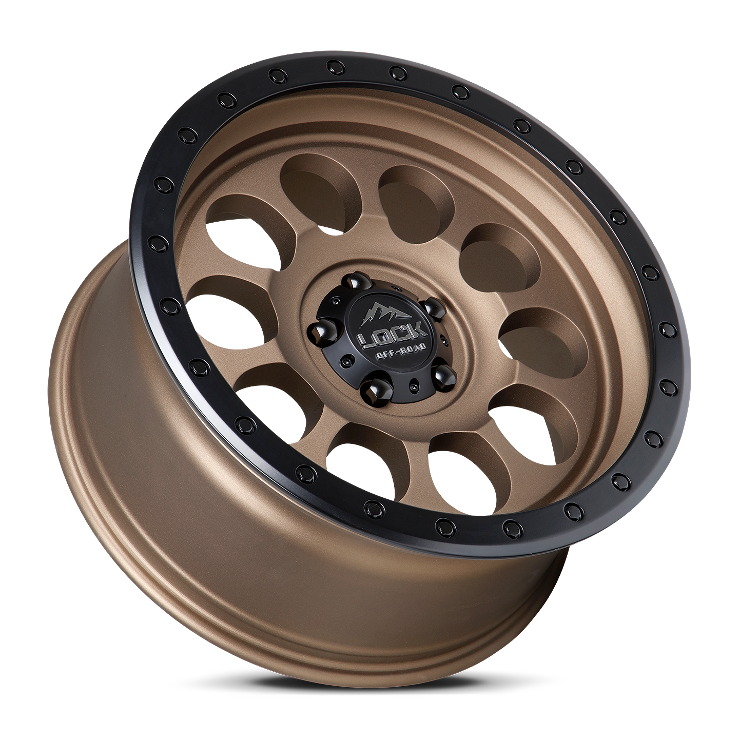 20x9 Lock 50Cal Matte Desert Bronze W/ Matte Black Ring Wheel 6x5.5 (0mm)