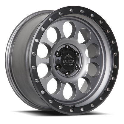 20x9 Lock Off-Road 50Cal Matte Grey With Matte Black Ring Wheel 6x5.5 (-12mm)
