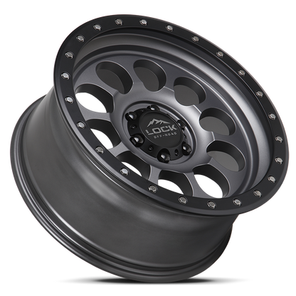 17x9 Lock Off-Road 50Cal Matte Grey With Matte Black Ring Wheel 6x135 (-12mm)