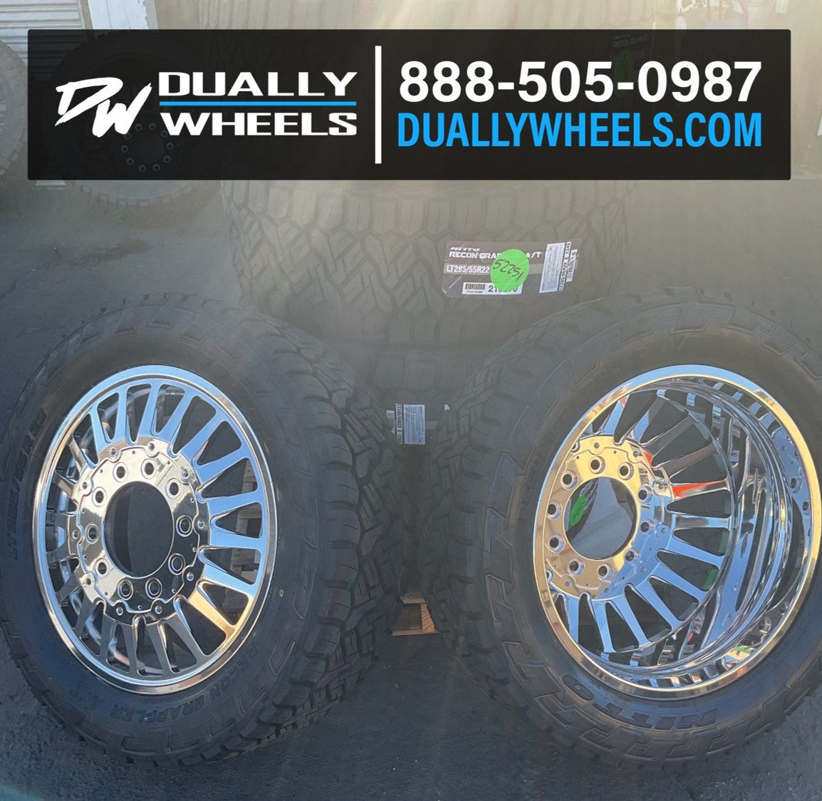 20x8.25 DDC Spoke Pol 05-UP FORD 19-UP DODGE FORGED DUALLY Wheels 8x200 Set of 6