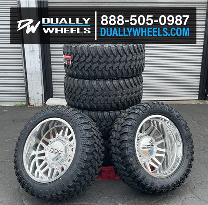 22x11 DDC Aftermath 05-UP FORD DUALLY SUPER SINGLE Wheels 8x200 Set of 6