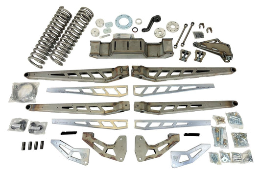 McGaughy's 10 Inch Premium Lift Kit with 4-Link 2014-2018 Dodge Ram 2500 4WD Raw Finish