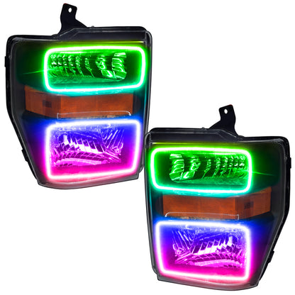Oracle 08-10 Ford F250/350 LED HL - Black - ColorSHIFT w/ 2.0 Controller