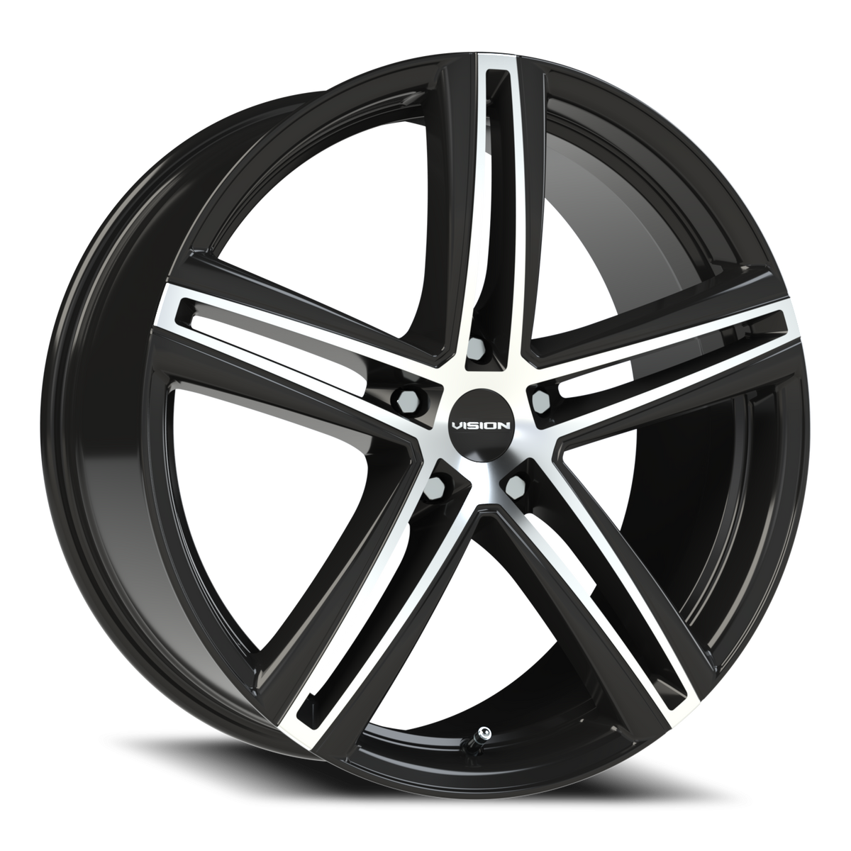 20x8.5 Vision 640 Nitrous Gloss Black Machined Face Wheel 5x4.5 (40mm)