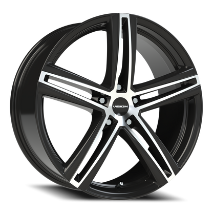 20x8.5 Vision 640 Nitrous Gloss Black Machined Face Wheel 5x4.5 (40mm)