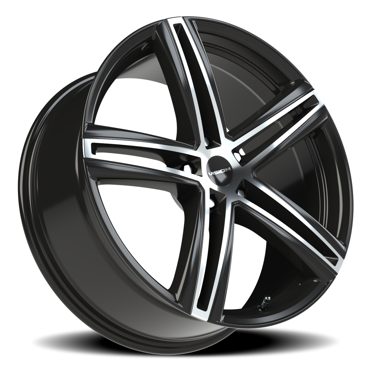 20x8.5 Vision 640 Nitrous Gloss Black Machined Face Wheel 5x4.5 (40mm)