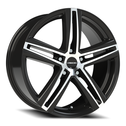 18x8 Vision 640 Nitrous Gloss Black Machined Face Wheel 5x4.5 (40mm)