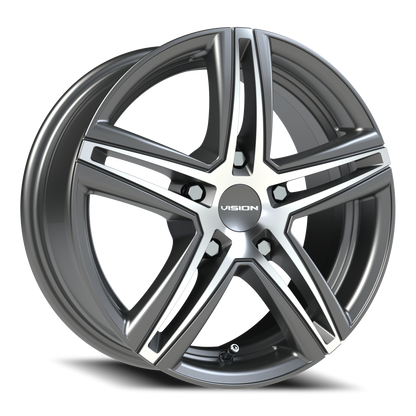 15x6.5 Vision 640 Nitrous Gunmetal Machined Face Wheel 5x100 (38mm)