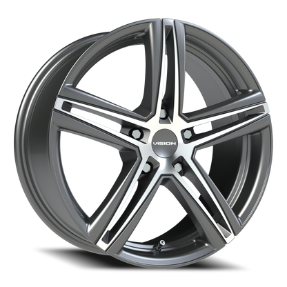 17x7.5 Vision 640 Nitrous Gunmetal Machined Face Wheel 5x4.5 (40mm)