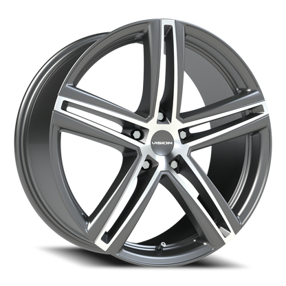 19x8.5 Vision 640 Nitrous Gunmetal Machined Face Wheel 5x4.5 (40mm)