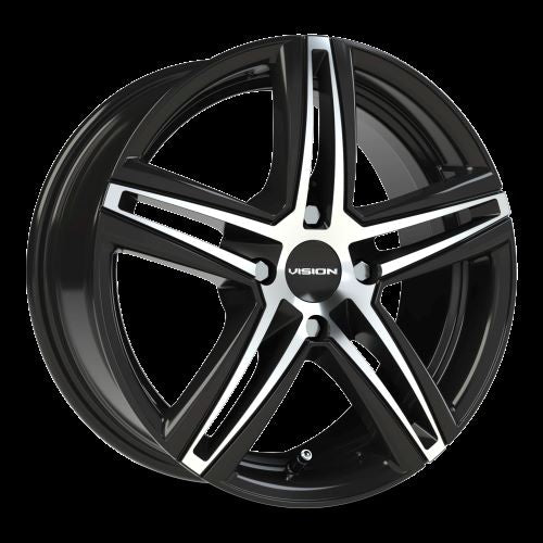 15x6.5 Vision 640 Nitrous Gloss Black Machined Face Wheel 4x100 (38mm)