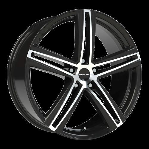 15x6.5 Vision 640 Nitrous Gloss Black Machined Face Wheel 5x100 (38mm)