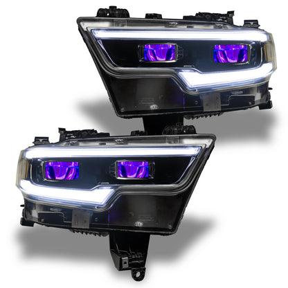 Oracle 19-21 RAM 1500 RGB Headlight Demon Eye Kit - LED Projector - w/o Controller