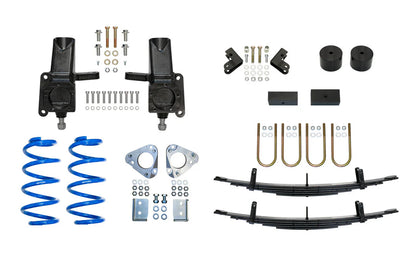TOPO 4 INCH FRONT AND REAR LIFT KIT - FORD TRANSIT 15-17, LIFT SPINDLE AND BLUE COIL