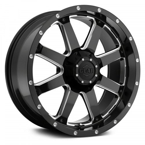 20x9 Gear Off Road 726MB Big Block Black Milled Wheel 8x170 (18mm)