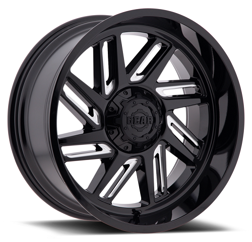 22x10 Gear Off Road 748BM Hacksaw Black Milled Wheel 8x180 (-25mm)