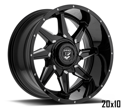 20x10 Gear Off Road 751BM Wrath Gloss Black Wheel 8x6.5 (-25mm)