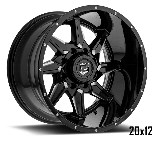 20x12 Gear Off Road 751BM Wrath Gloss Black Wheel 8x6.5 (-44mm)