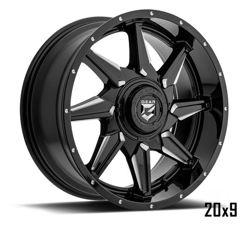 20x9 Gear Off Road 751BM Wrath Gloss Black Wheel 8x180 (18mm)