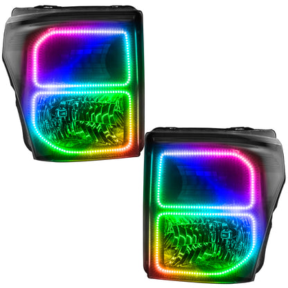 Oracle 11-16 Ford F250/350 LED HL - Black - ColorSHIFT w/ BC1 Controller