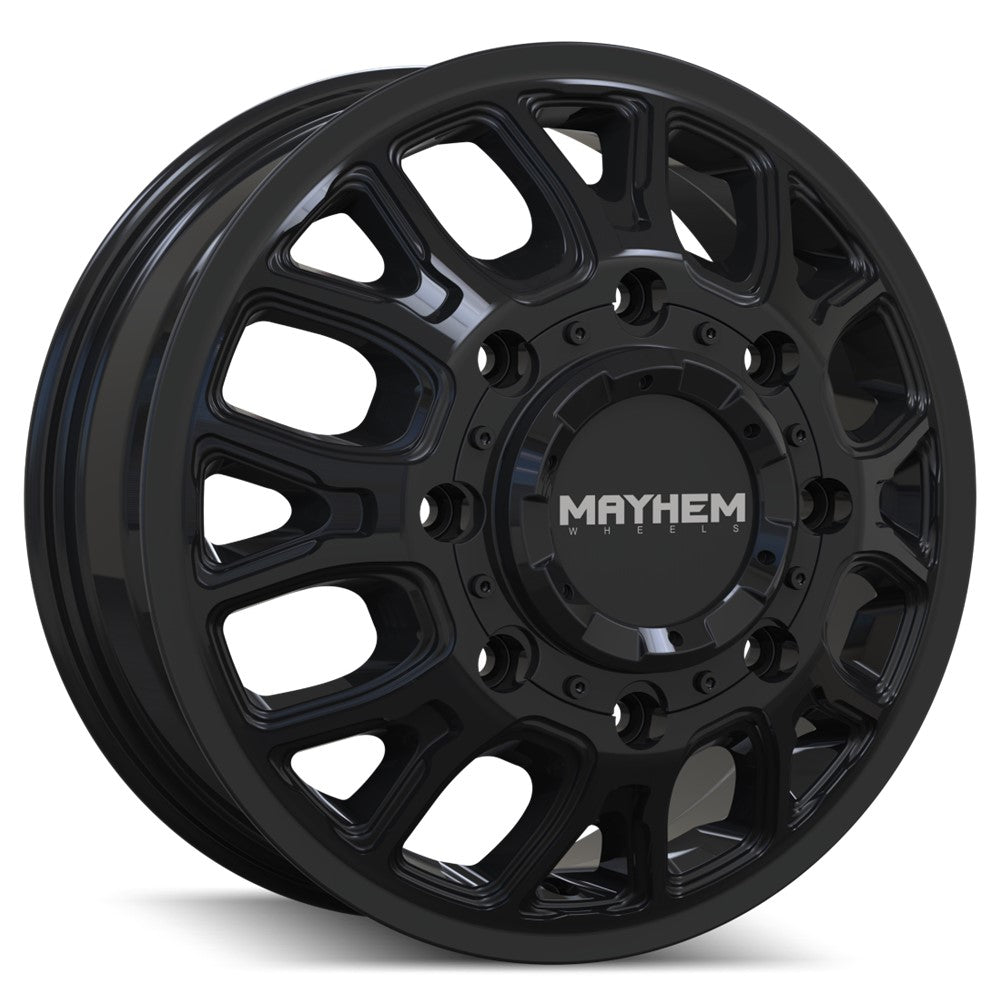 17x6.5 Mayhem 8107D Cogent Gloss Black DUALLY FRONT Wheel 8x200 (125mm)