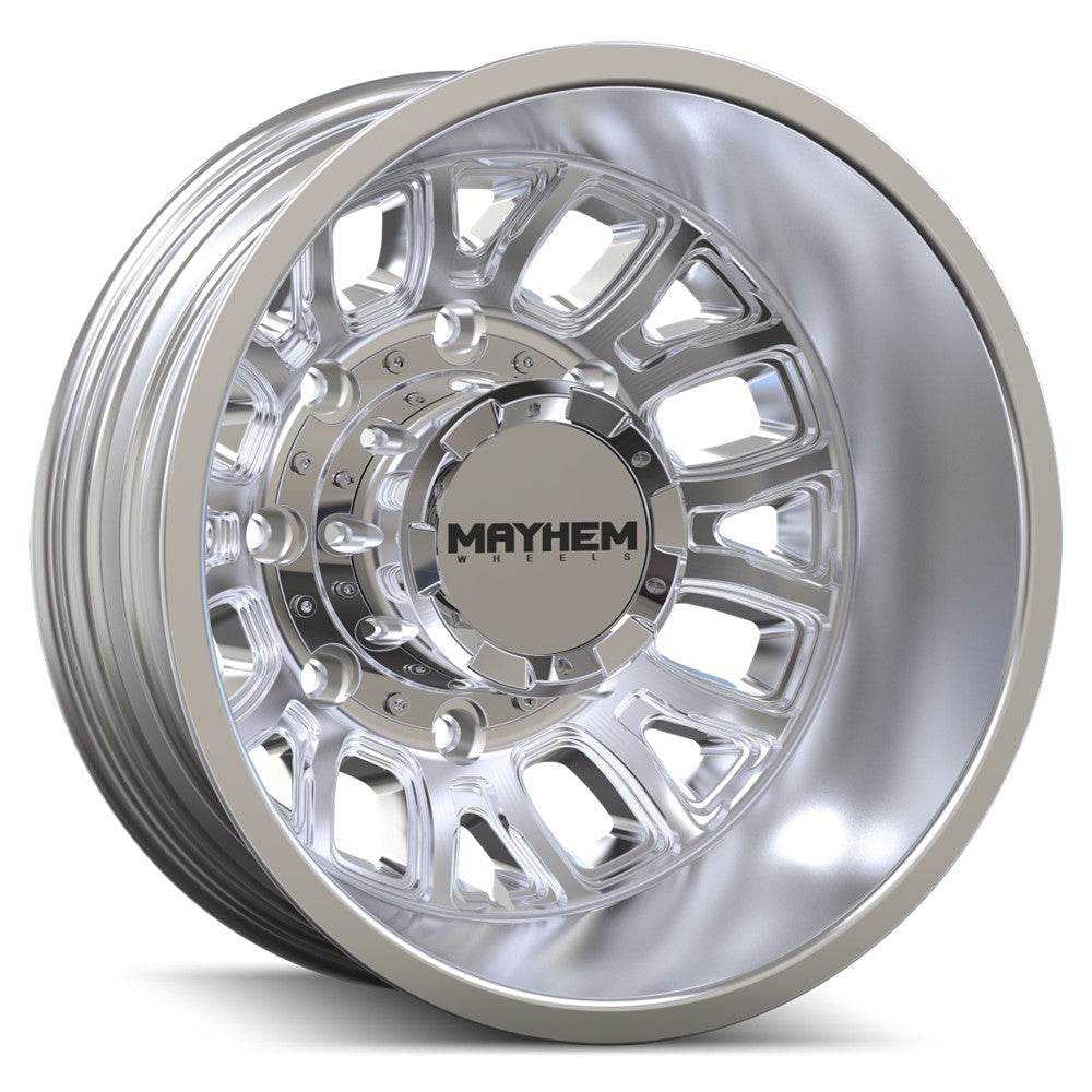 17x6.5 Mayhem 8107D Cogent Polished DUALLY REAR Wheel 8x6.5 (-142mm)