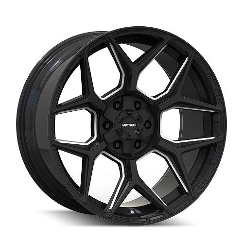 22x10 Mayhem 8119 Vanquish Gloss Black Milled Wheel 6x135/6x5.5 (-19mm)