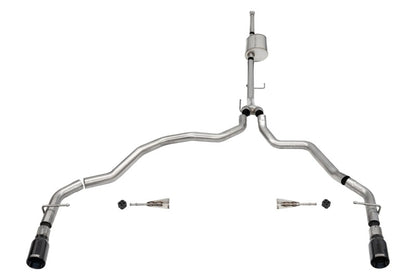 Corsa 2021-2025 Ford F-150 SuperCrew/6.5in Bed 5.0L V8 Sport Cat-Back Dual Rear Exit-Black PVD