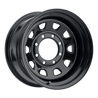 17x8 Vision HD 84H D-Window Black Steel Wheel 5x5 (-12mm) CAPS SEPARATE