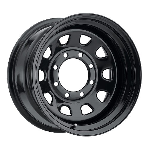 15x7 Vision HD 84H D-Window Black Steel Wheel 5x5.5 (-6mm) CAPS SEPARATE