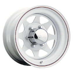 16.5x9.75 Pacer 310W White Wheel 8x6.5 (-16mm) CENTER CAPS SEPARATE