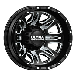 17x6.5 Ultra 049BM Predator Gloss Black Milled DUALLY REAR Wheel 8x210 (-140mm)