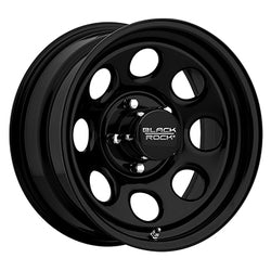 15x8 Black Rock 997B Soft 8 Black Wheel 6x5.5 (-13mm)