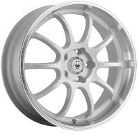 16x7 Konig 26W Lightning Gloss White W/Machined Lip Wheel 4x100 (40mm)