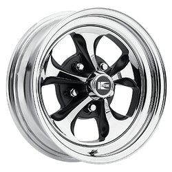 15x8 Cragar 32C Keystone Klassic Chrome Plated Black Wheel 5x4.5/5x4.75 (-16mm)