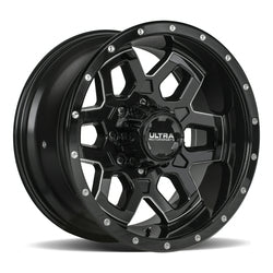 18x9 Ultra 217BM Warlock Gloss Black & Milled Wheel 5x5/5x5.5 (1mm)