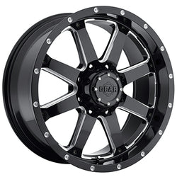 20x12 Gear Off Road 726MB Big Block Gloss Black Milled Wheel 8x170 (-44mm)