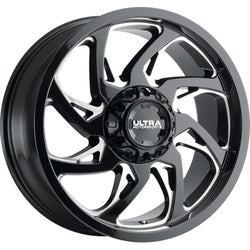 20x9 Ultra 230BM Villain Gloss Black w/Milled Wheel 8x180 (18mm)