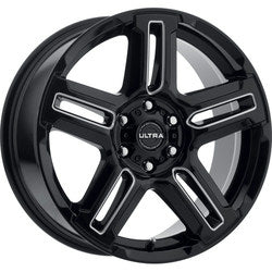 18x8 Ultra 258BM Prowler Lifted Gloss Black w/Milled Wheel 6x120 (25mm)