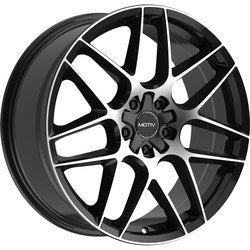 20x8.5 Motiv 435MB Foil Gloss Black Machined Face Wheel 5x4.5/5x120 (40mm)