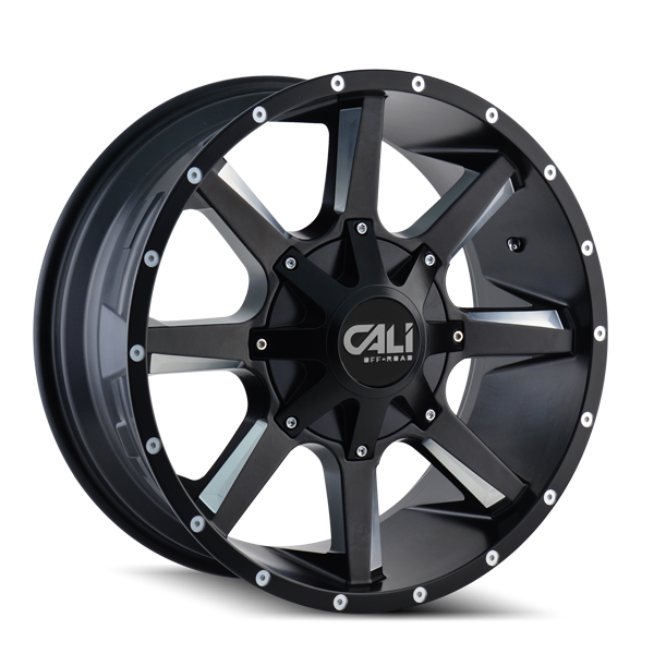 20x12 Cali Off-Road Busted Black Milled Wheel 5x5/5x5.5 (-44mm)