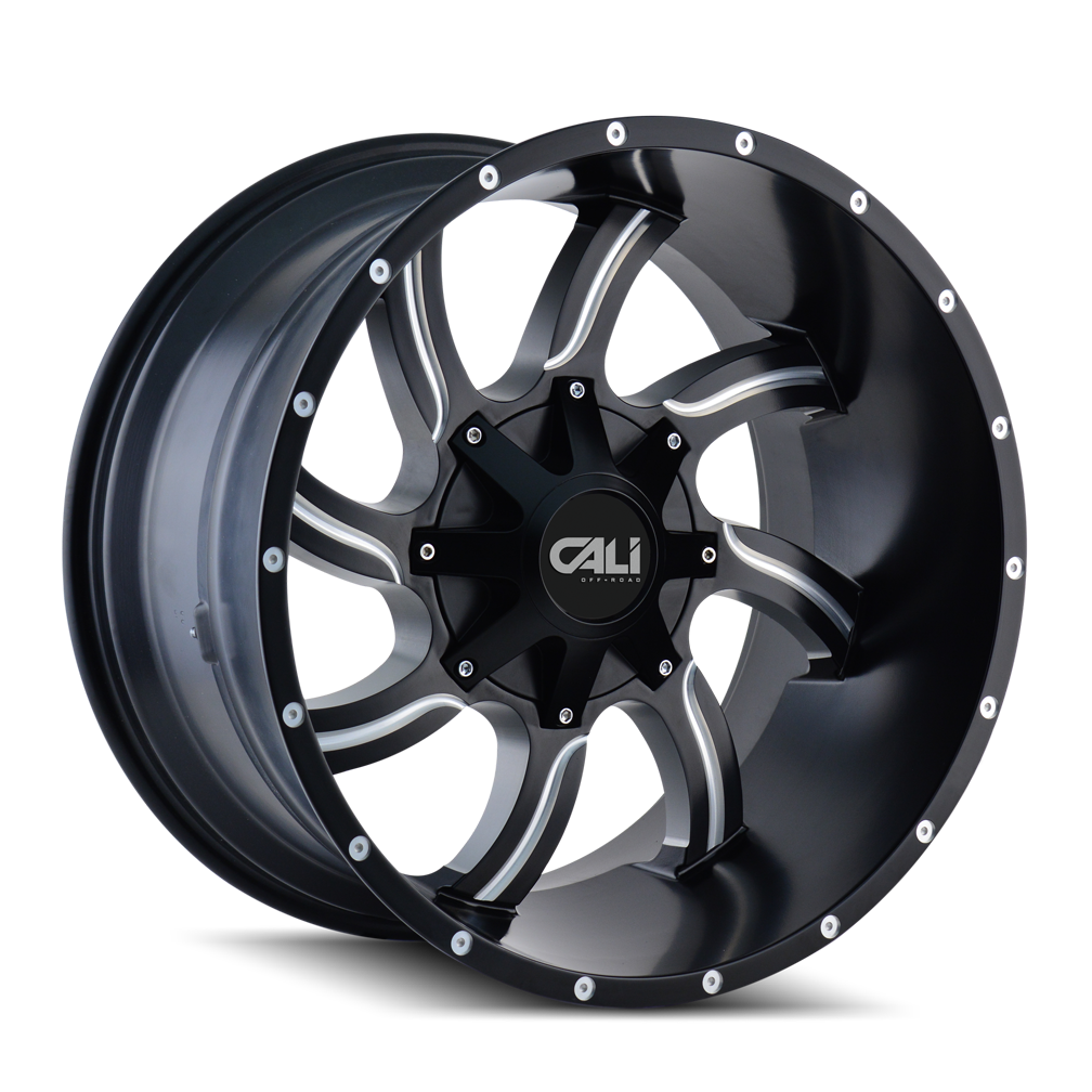 20x12 Cali Off-Road Twisted Black Milled Wheel 8x180 (-44mm)