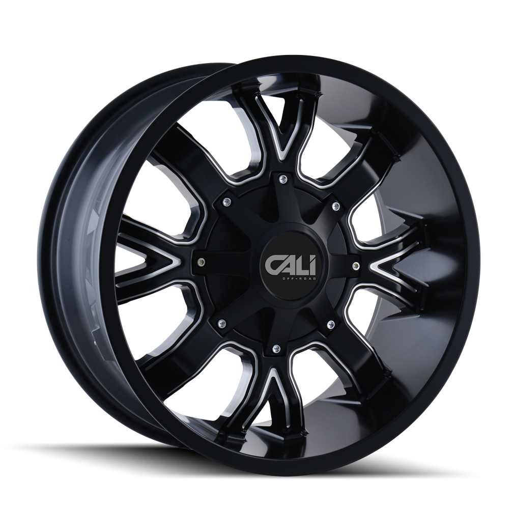 22x10 Cali Off-Road Dirty Black Milled Wheel 8x6.5/8x170 (-19mm)