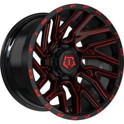 20x12 TIS 554BMR Gloss Black Red Milled Wheel 6x135/6x5.5 (-44mm)