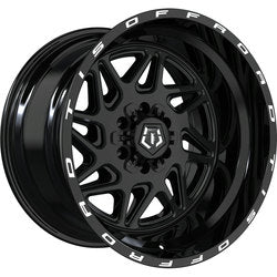 22x12 TIS 552B Gloss Black w/ Milled Lip Logo Wheel 6x135/6x5.5 (-44mm)
